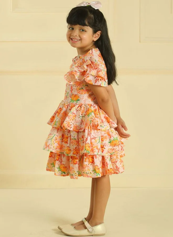 Luxe & Hardy فستان بنقشة زهور بقصة ضيقة من الأعلى وواسعة من الأسفل